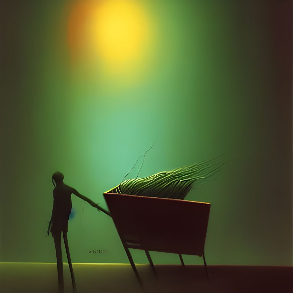 Eldritch Figure with Cart in Dark Fantasy Style