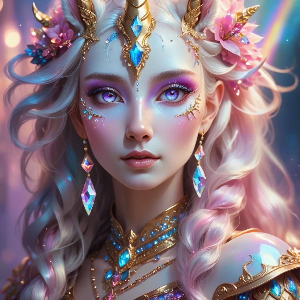 Magical Unicorn Lady Portrait in Cinematic Fantasy Style