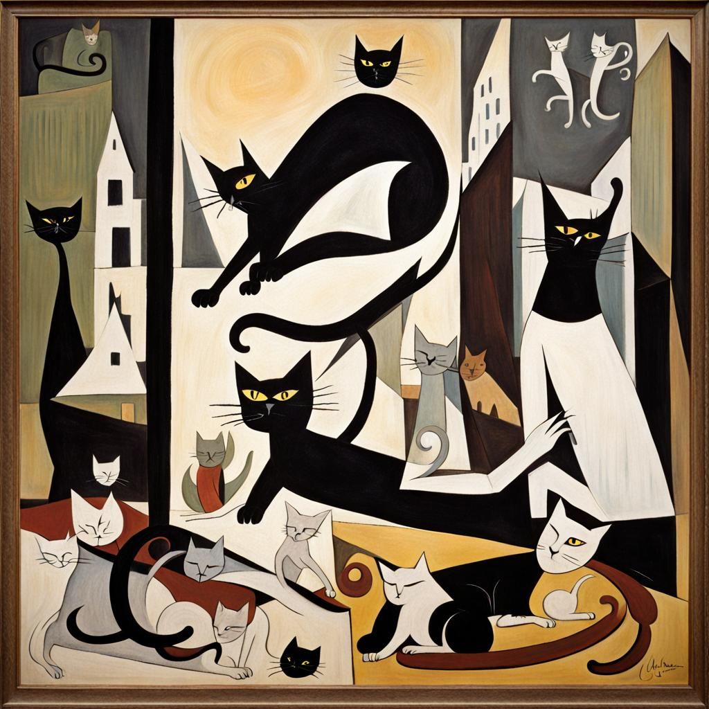Feline Chaos in the Ruins of Guernica