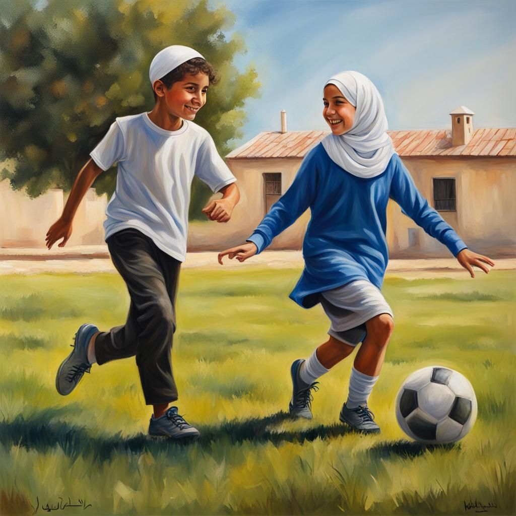 Harmonious Soccer Game on a Sunny Day