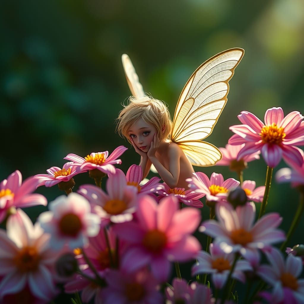 Faerie Peek-a-Boo in Vaporwave Floral Still Life