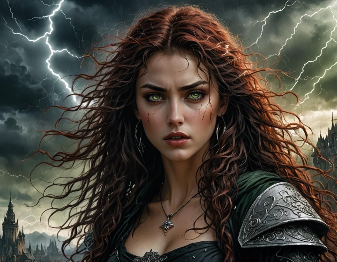 Fantasy Girl in Storm, Luis Royo Illustration