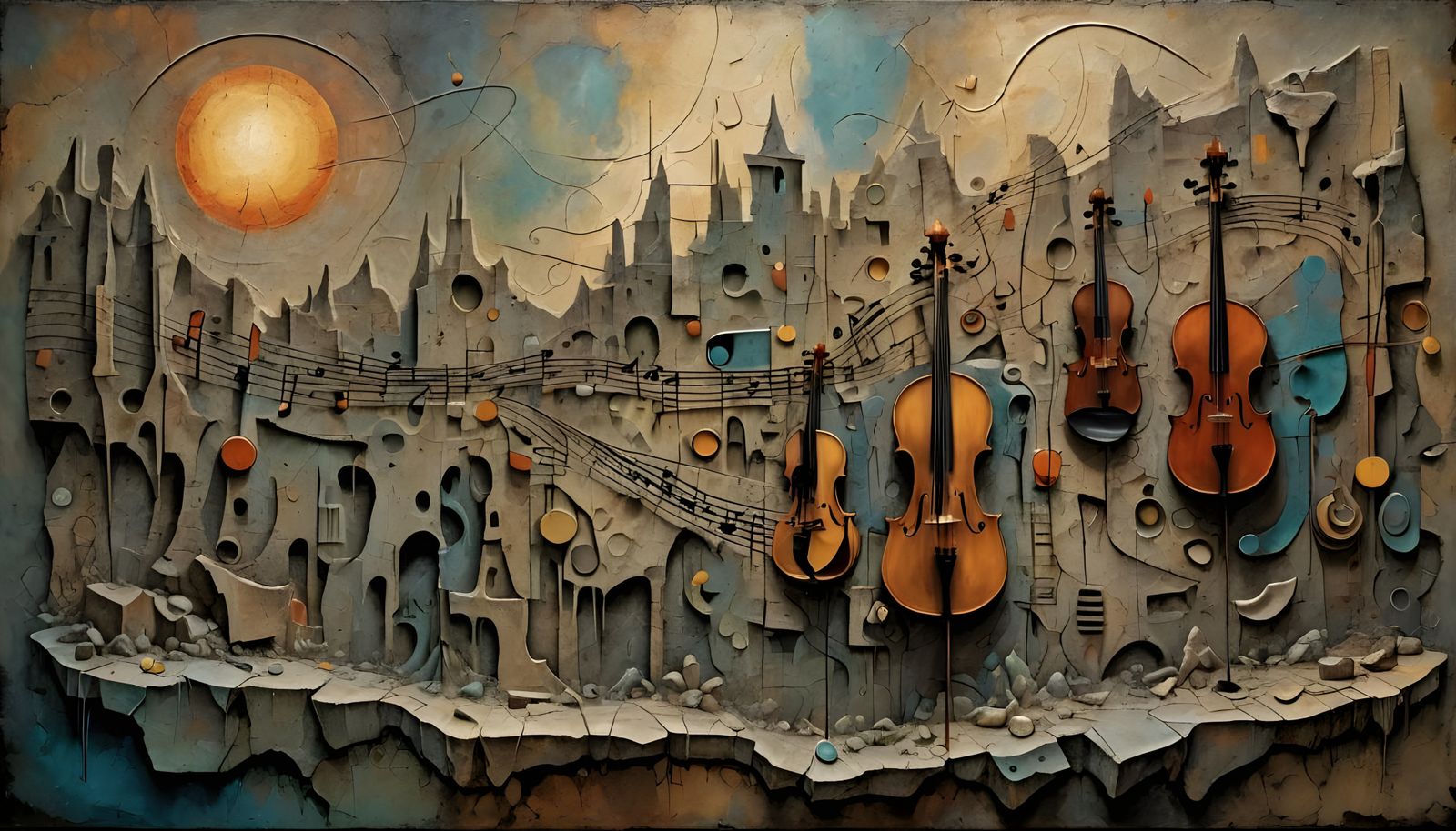 Experimental Sheet Music Inspired by Cave Paintings