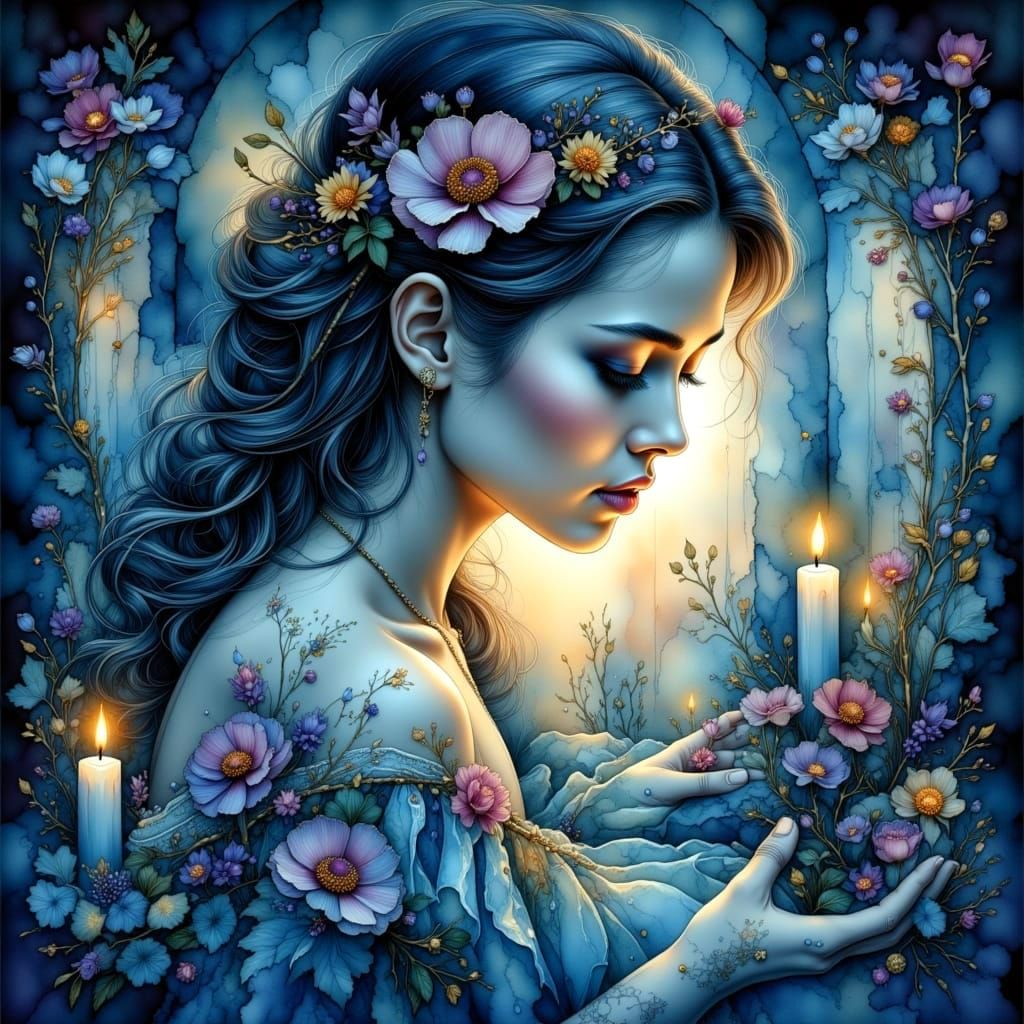 Ethereal Abstract in Watercolor and Ink