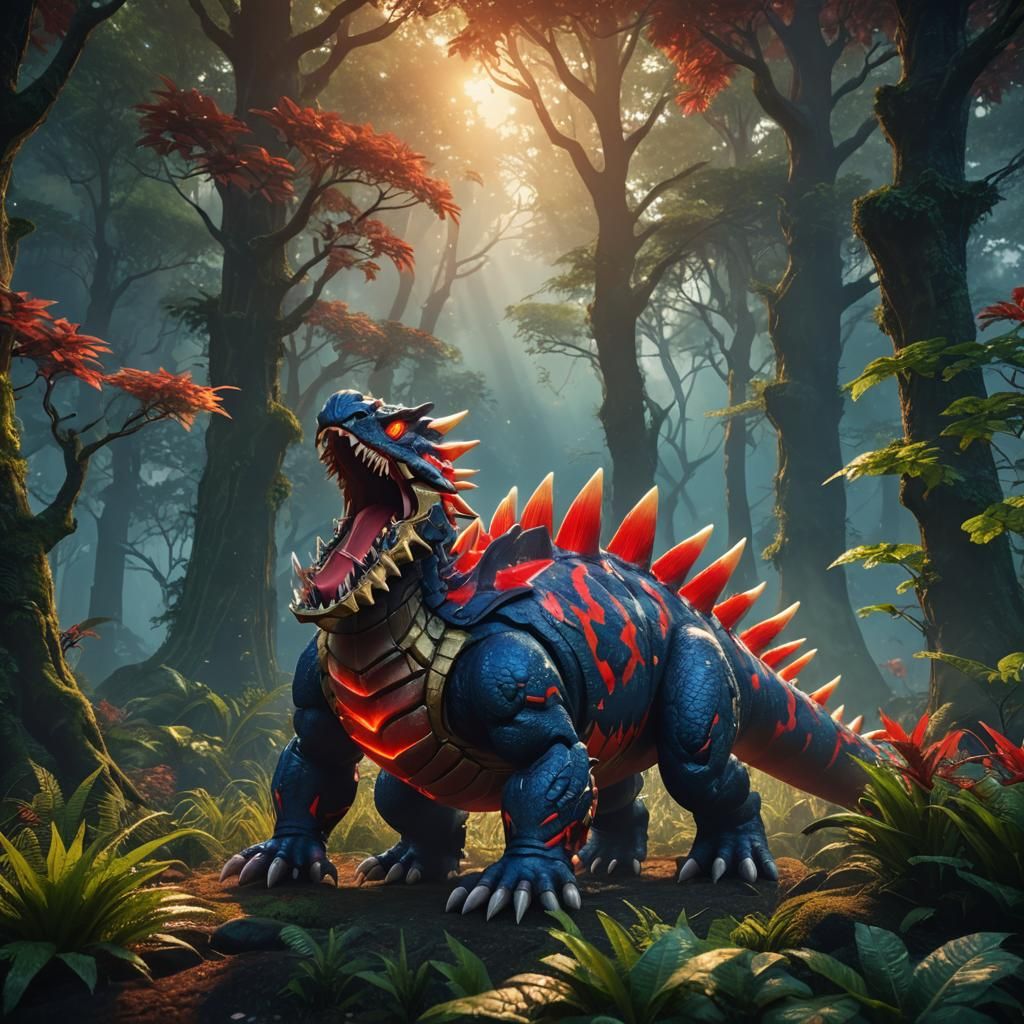 Mystical Wood Primal Groudon Fantasy Concept Art