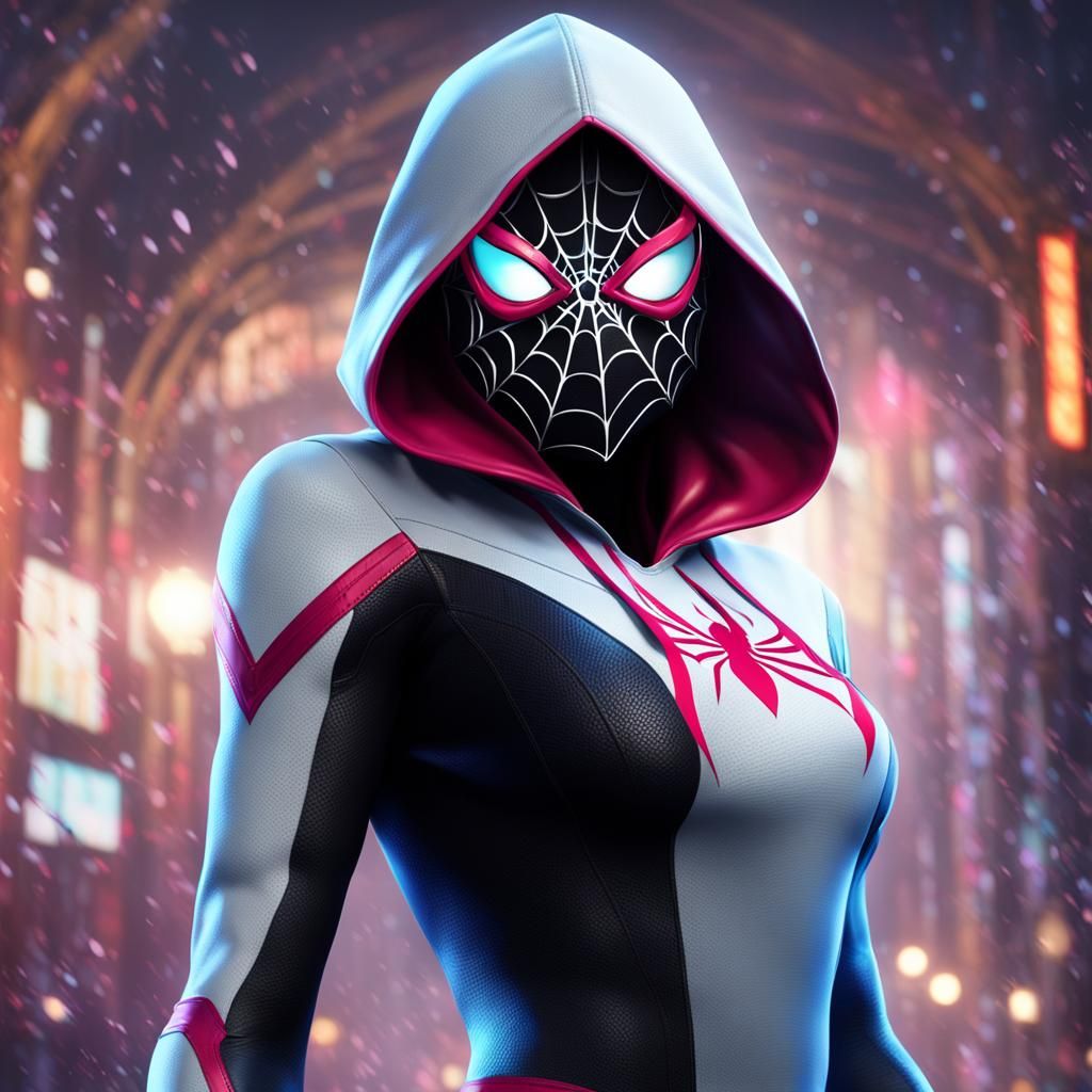 Spider Gwen Backside in Detailed Matte Painting