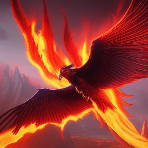 Phoenix Rising: Detailed Fantasy Art
