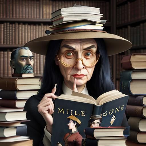 Book-Headed People Reading, Surreal Art Style