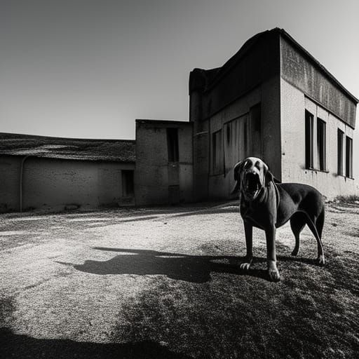 Eerie Vintage Photograph of a Large Dog