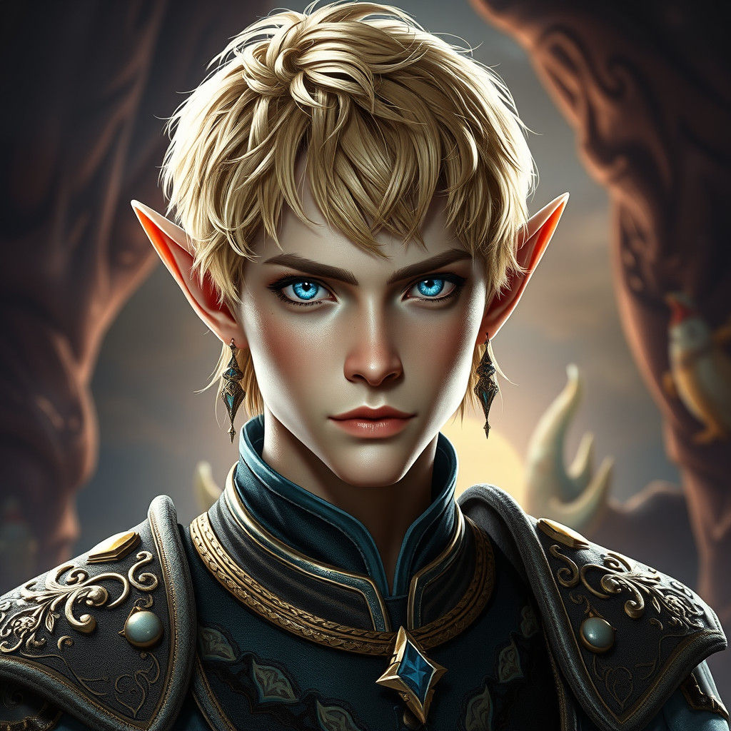 Fantasy Elf Prince in Regal Matte Painting