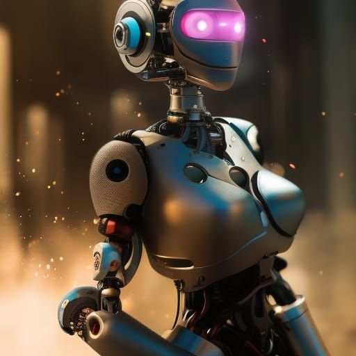 Mechatronic Cyborg Women in Cyberpunk Sunset