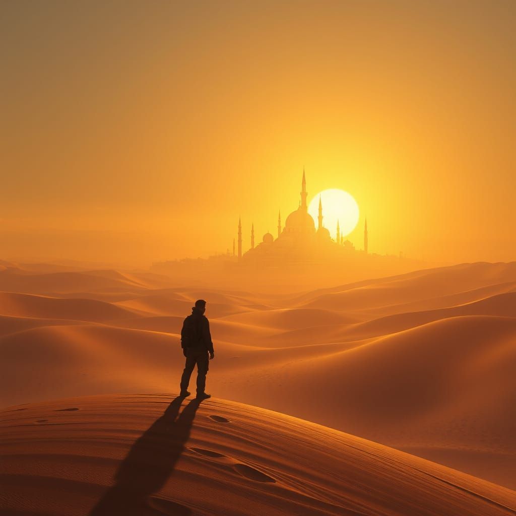 Golden City Rises from the Desert Sands in Concept Art