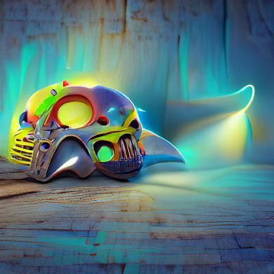 Knight Skull Mask: Pixar-Style 3D Digital Art