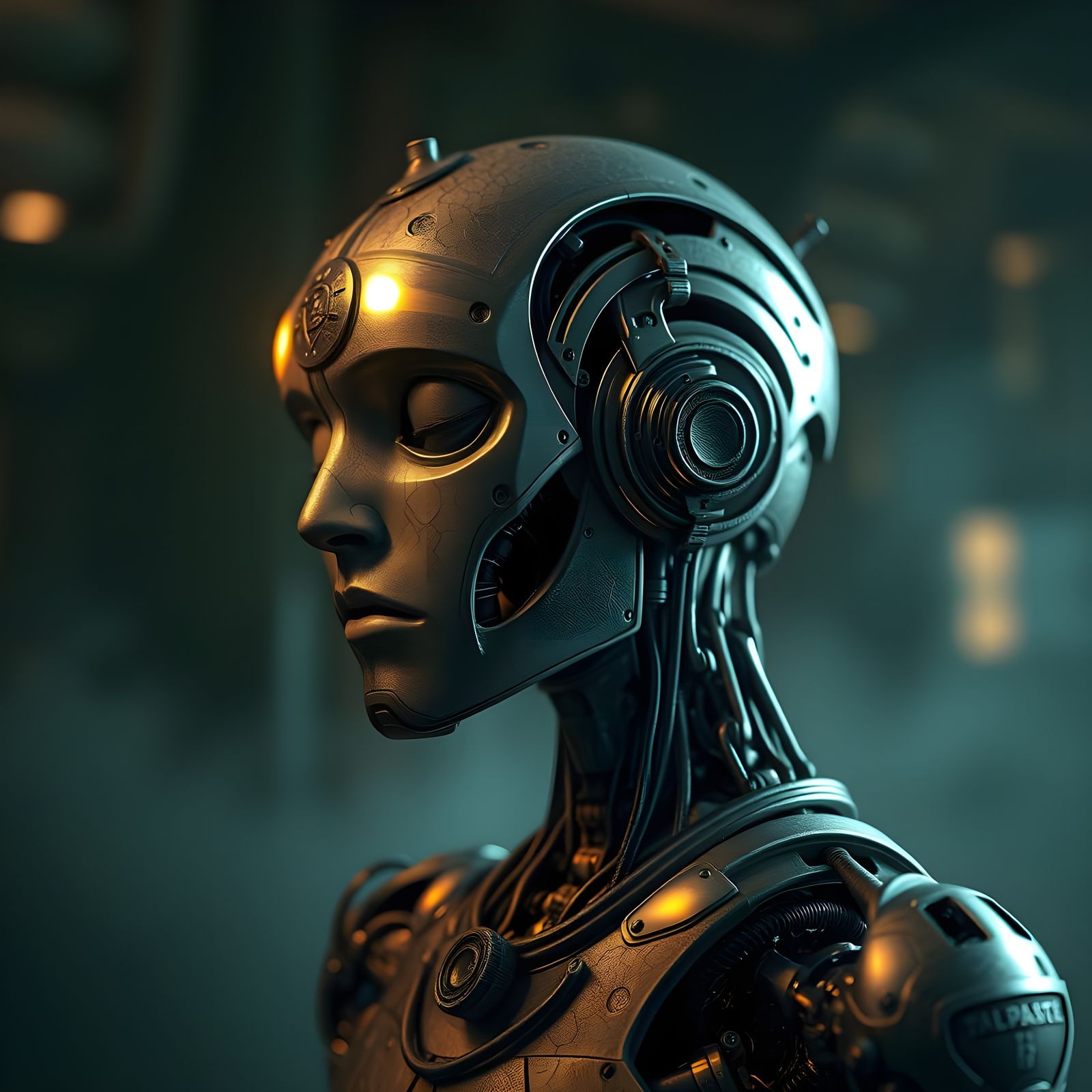 Surrealist Robot in a Film Noir Aesthetic