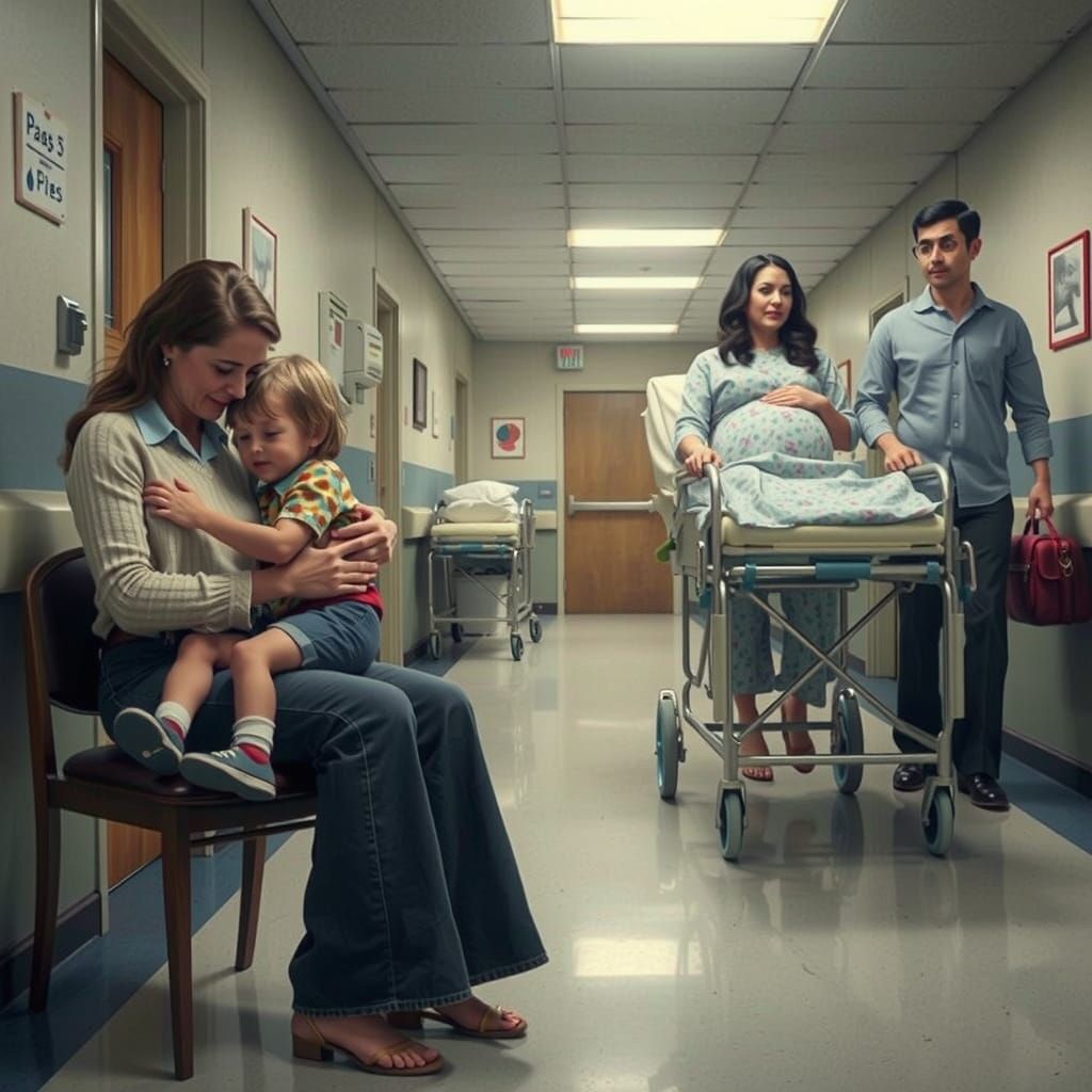 Comfort in a 1970s Hospital Waiting Hall