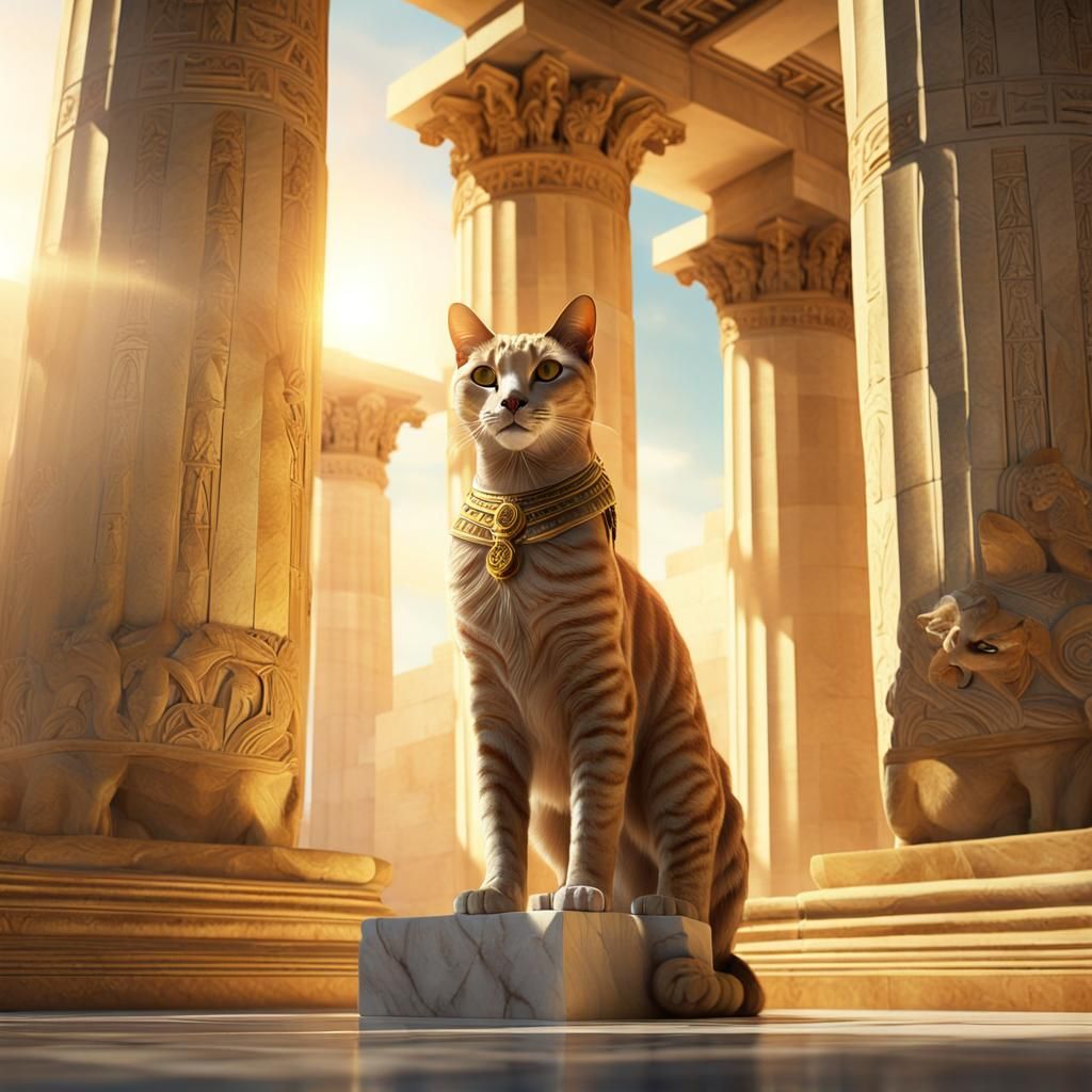Egyptian Cat in Greek Temple: Classical Realism