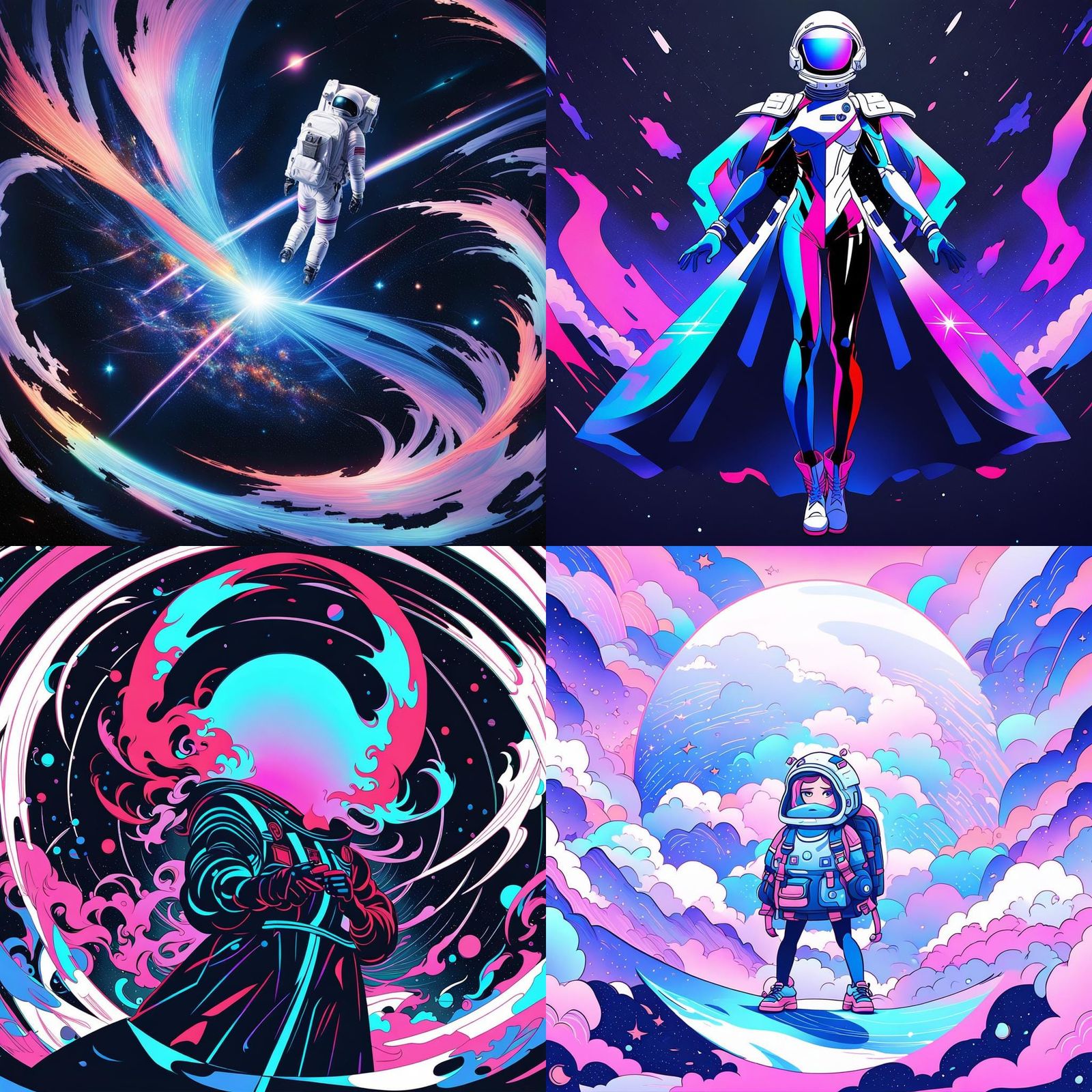 Space-Theme Cute Girl in Anime Style