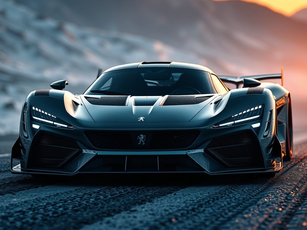 Grey Hypercar Speeds Through the Alps in a Futuristic Racing...