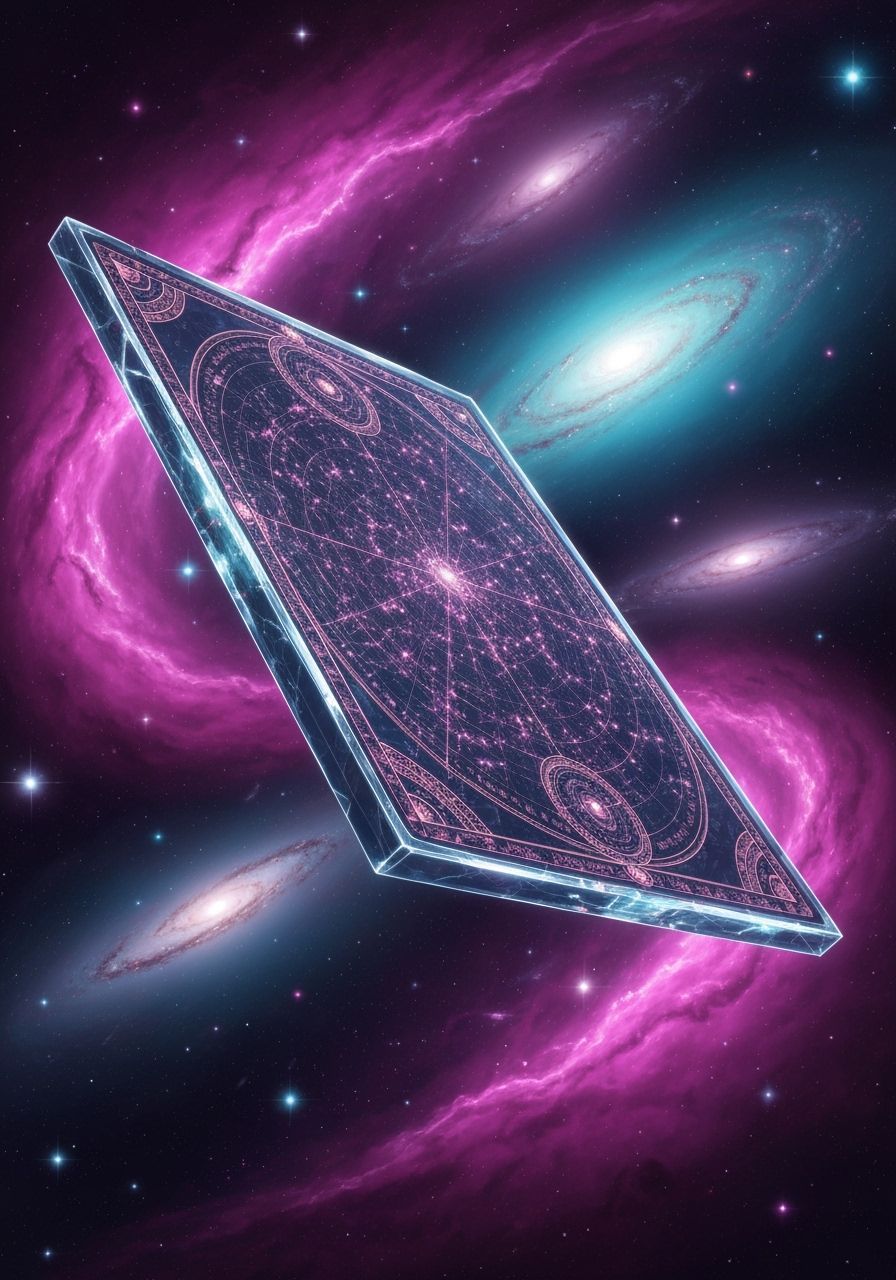Cosmic Star Map on Crystal Tablet in Deep Space