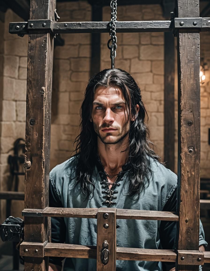 Man on Torture Rack in Medieval Chamber