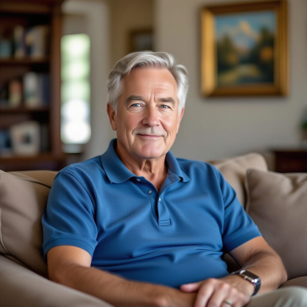 Studio Portrait of an 80-Year-Old Man in Soft Lighting