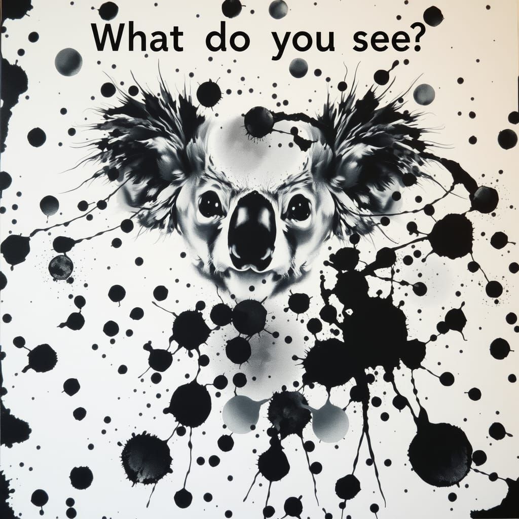 Rorschach Ink Blot Koala Painting