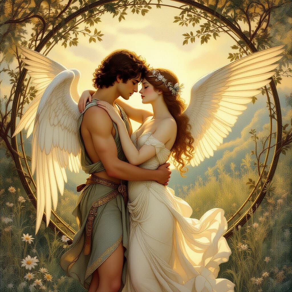 Eros and Psyche in Romantic Embrace