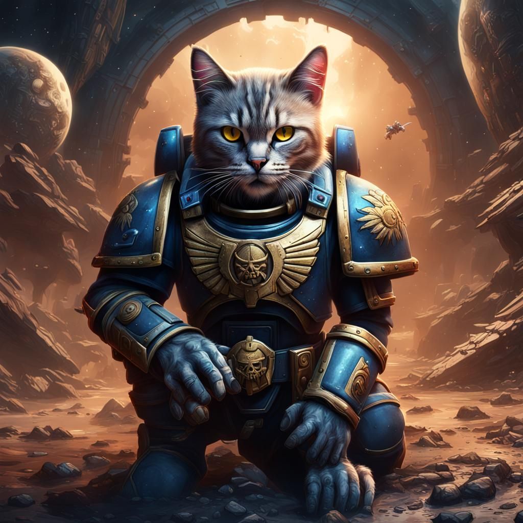 Space Marine Cat: Detailed Matte Painting