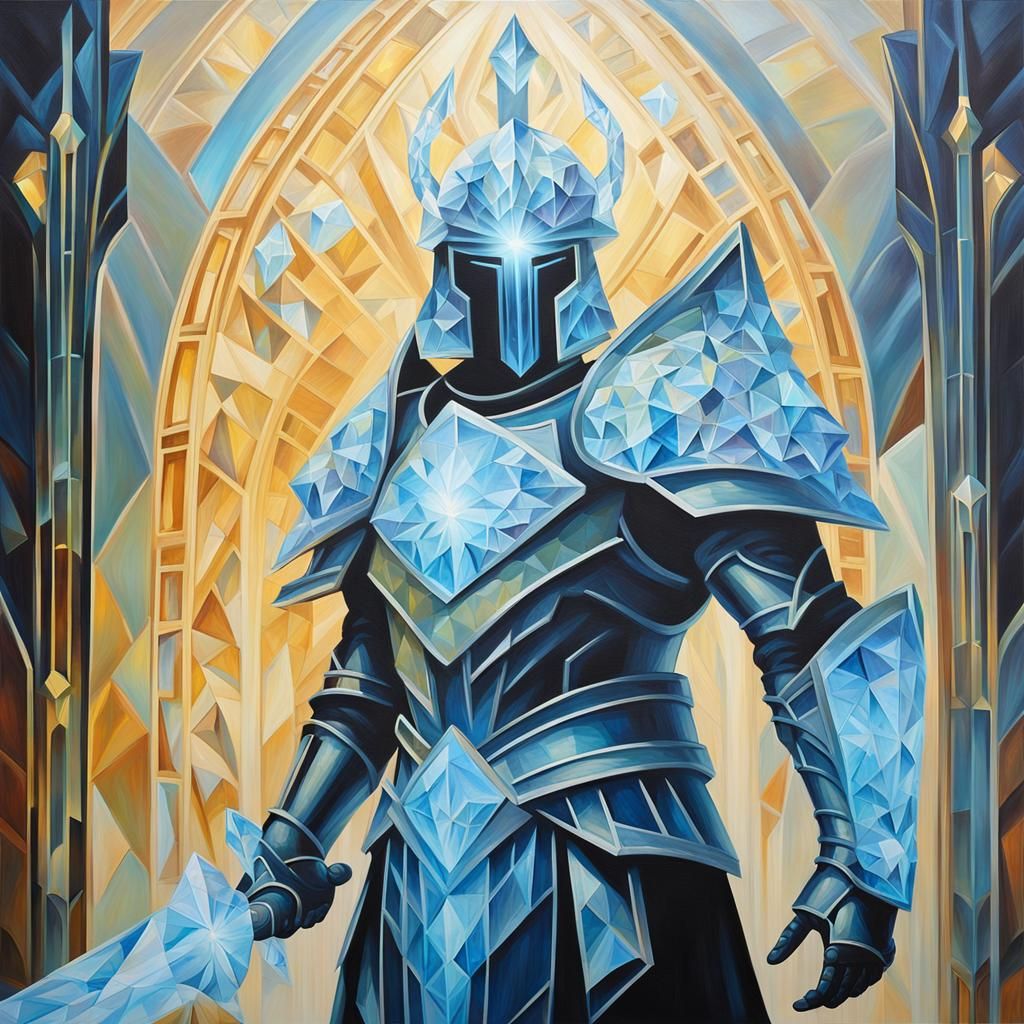 Crystal Guardian in Art Deco Style
