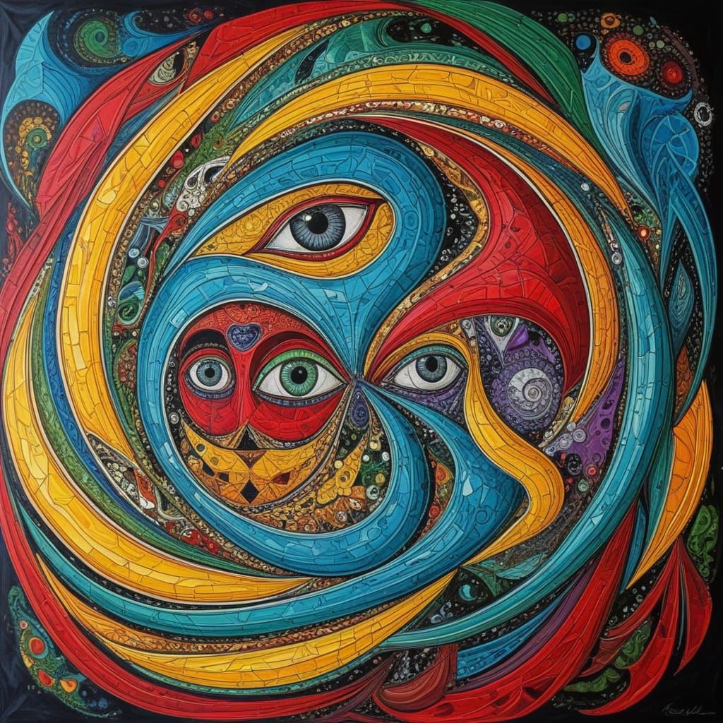 Psychedelic Abstract Fractal Art in Vivid Colors