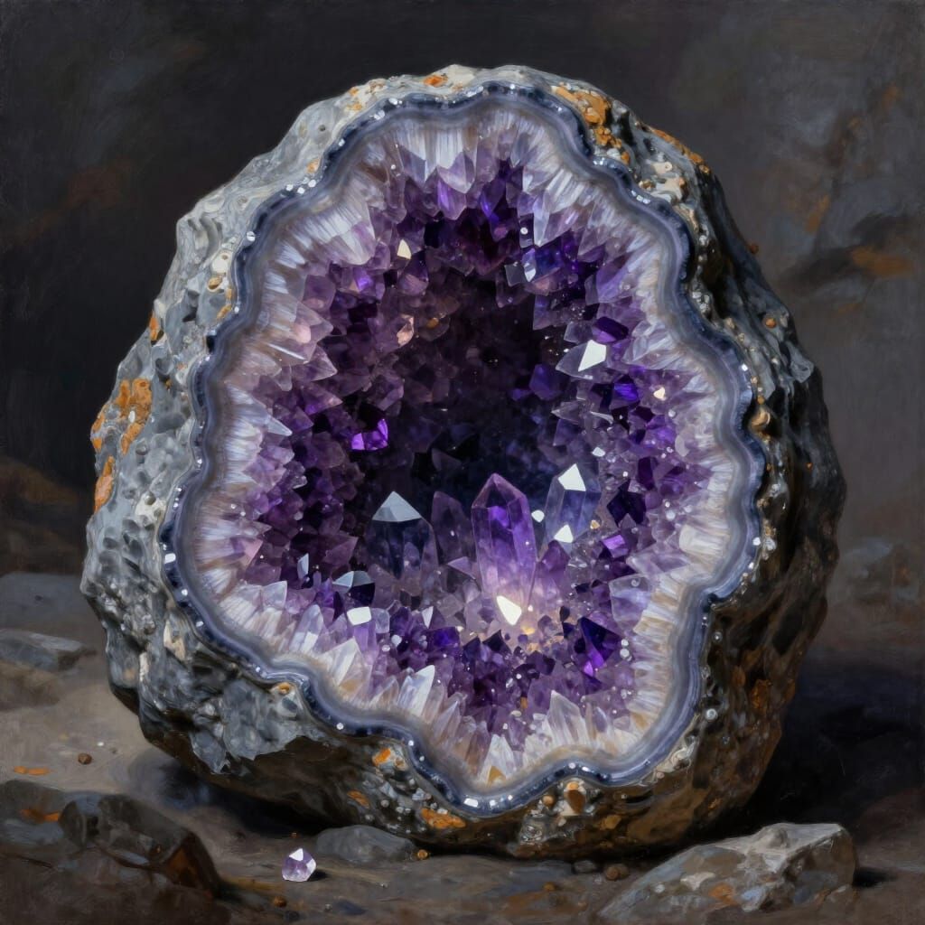 Dazzling Amethyst Geode With Inner Glow