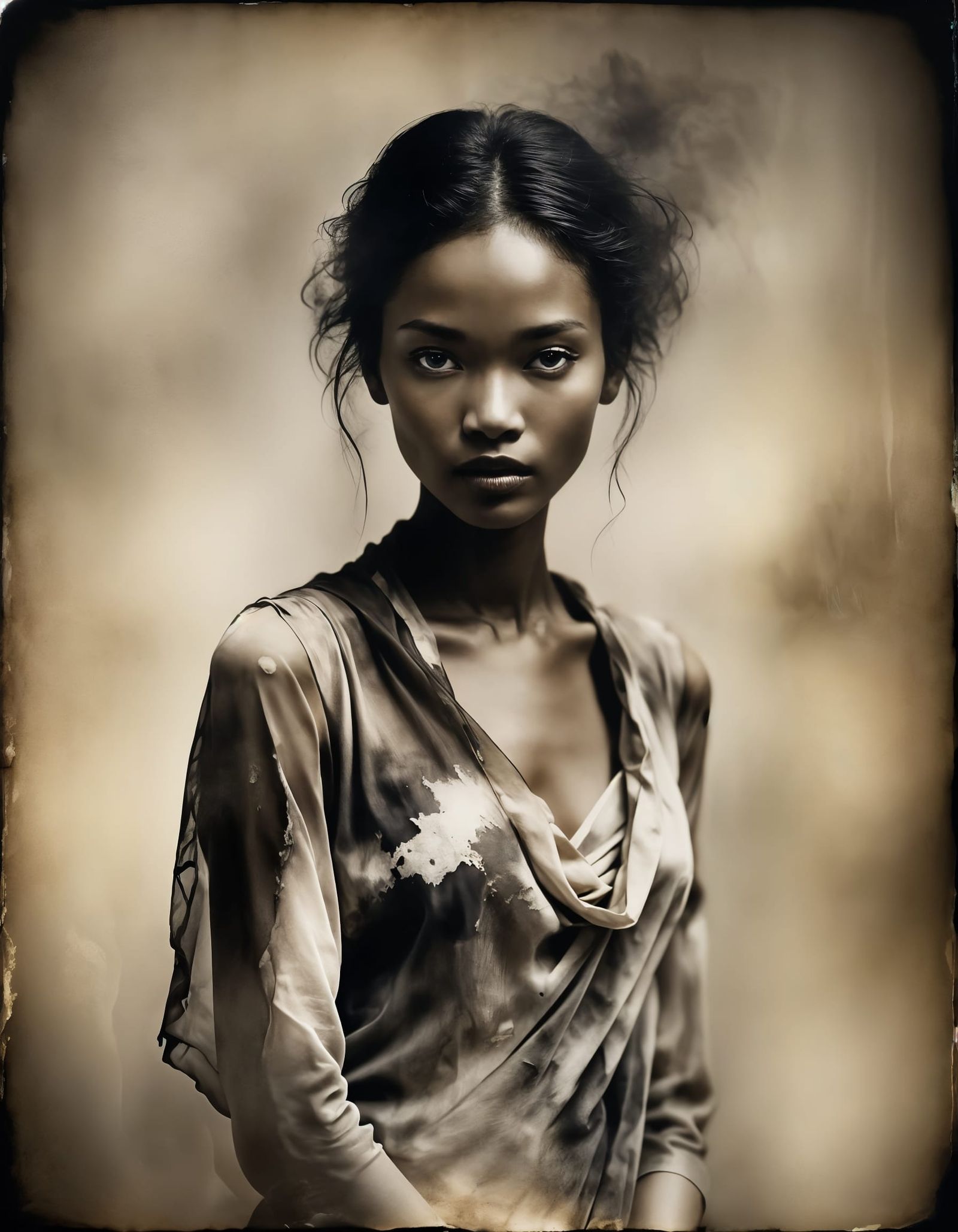 Ethereal Portrait in Sepia Tones