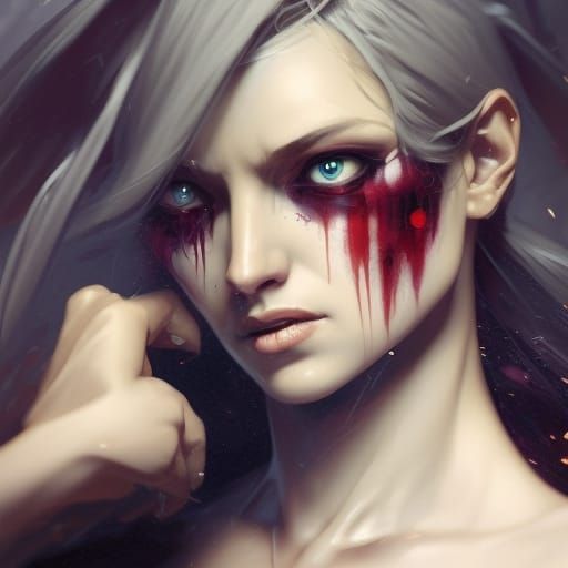 Vampire Portrait in Style of Artgerm