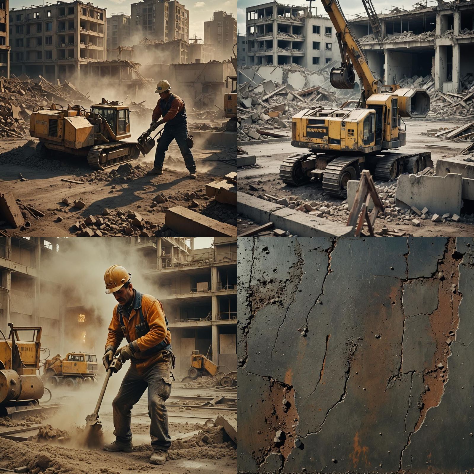 Dramatic Demolition Work in Cinematic Style