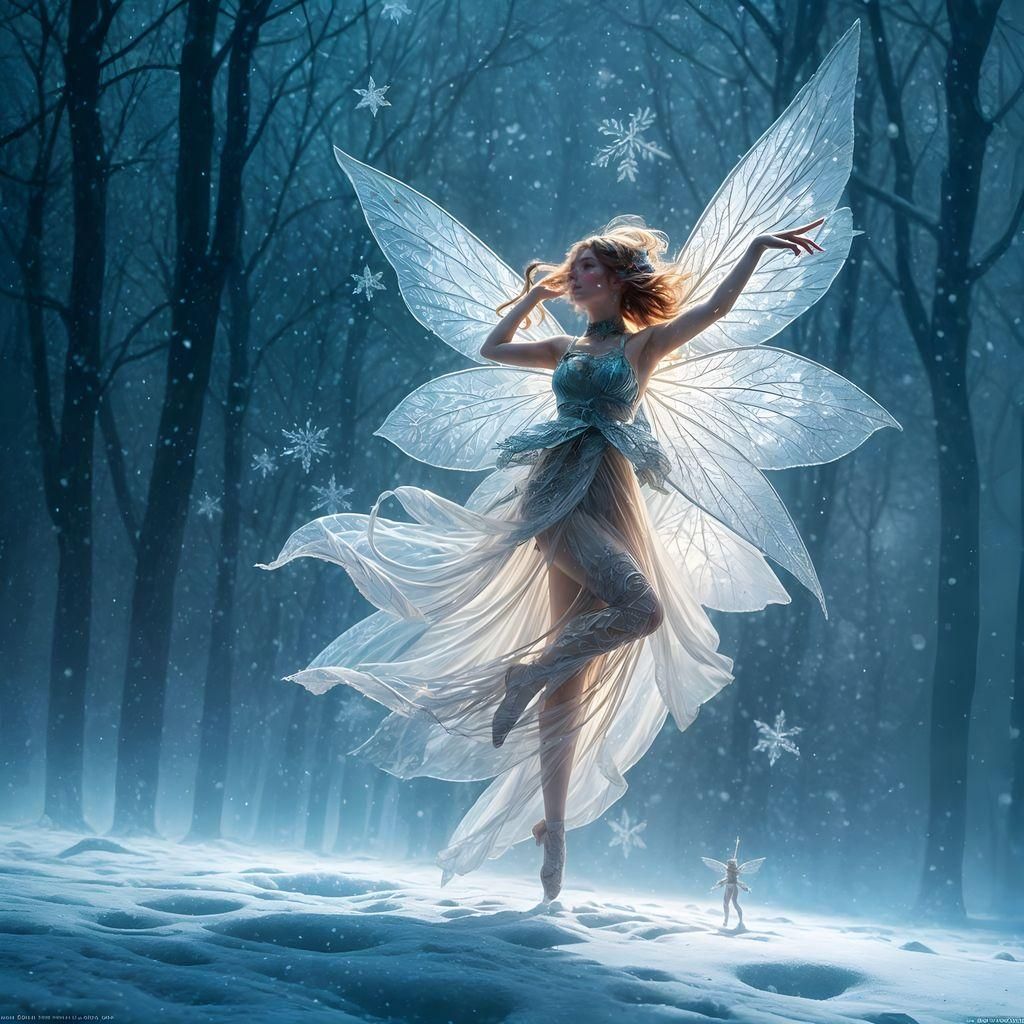 Fairy's Ethereal Snow Waltz in Triadic Colors