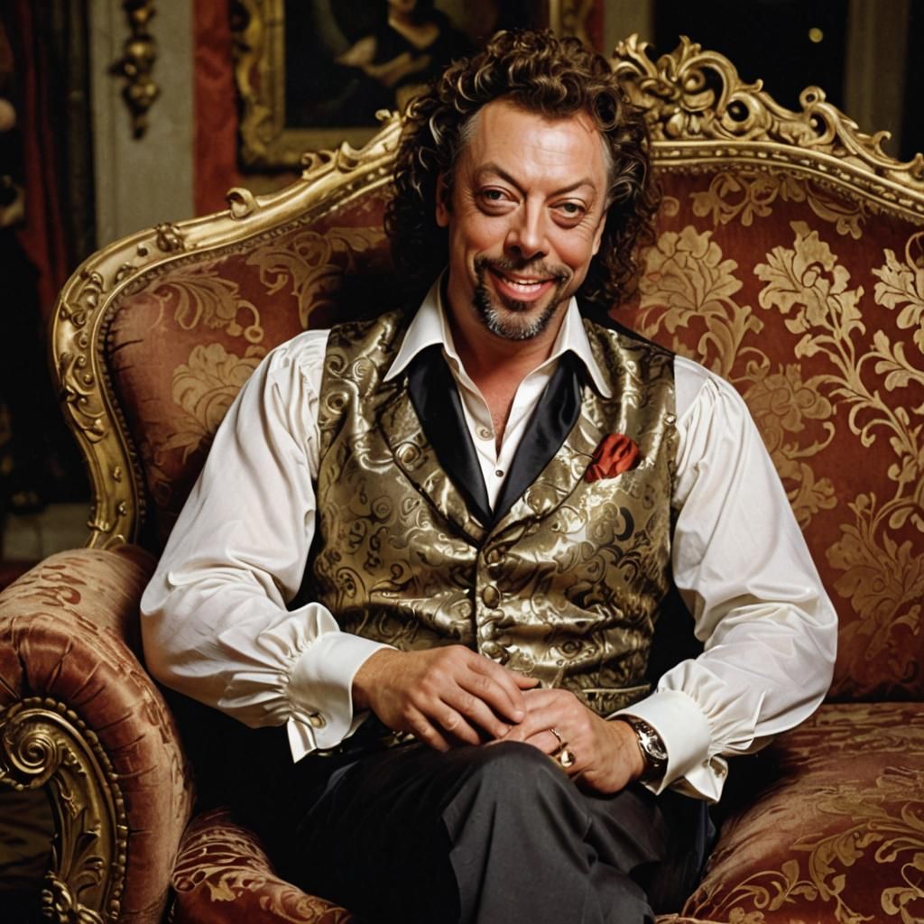 Tim Curry in Rococo Setting Reclining Seductively