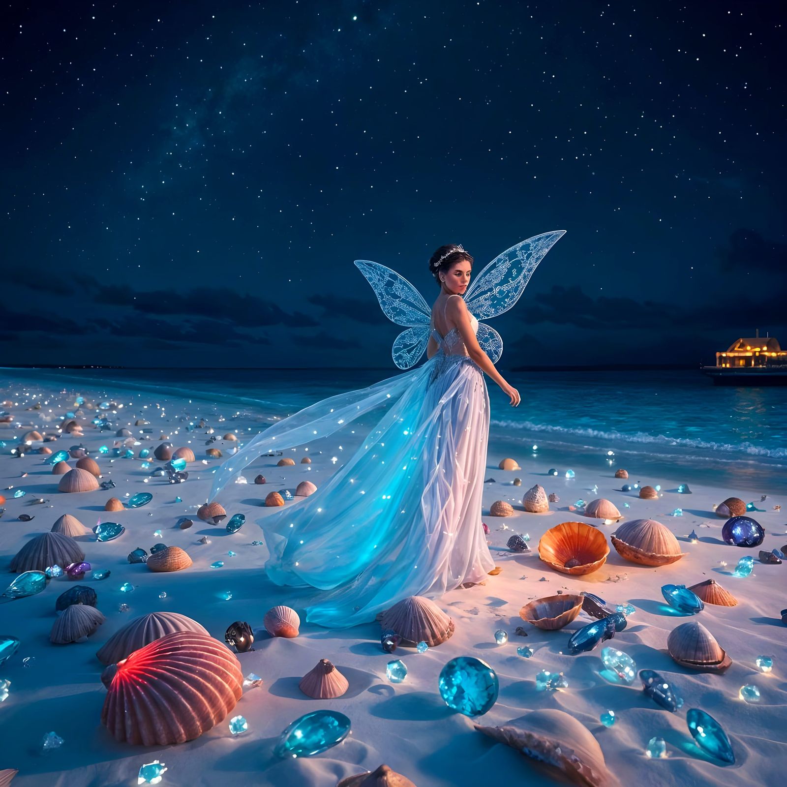 Christmas Night in the Maldives Paradise