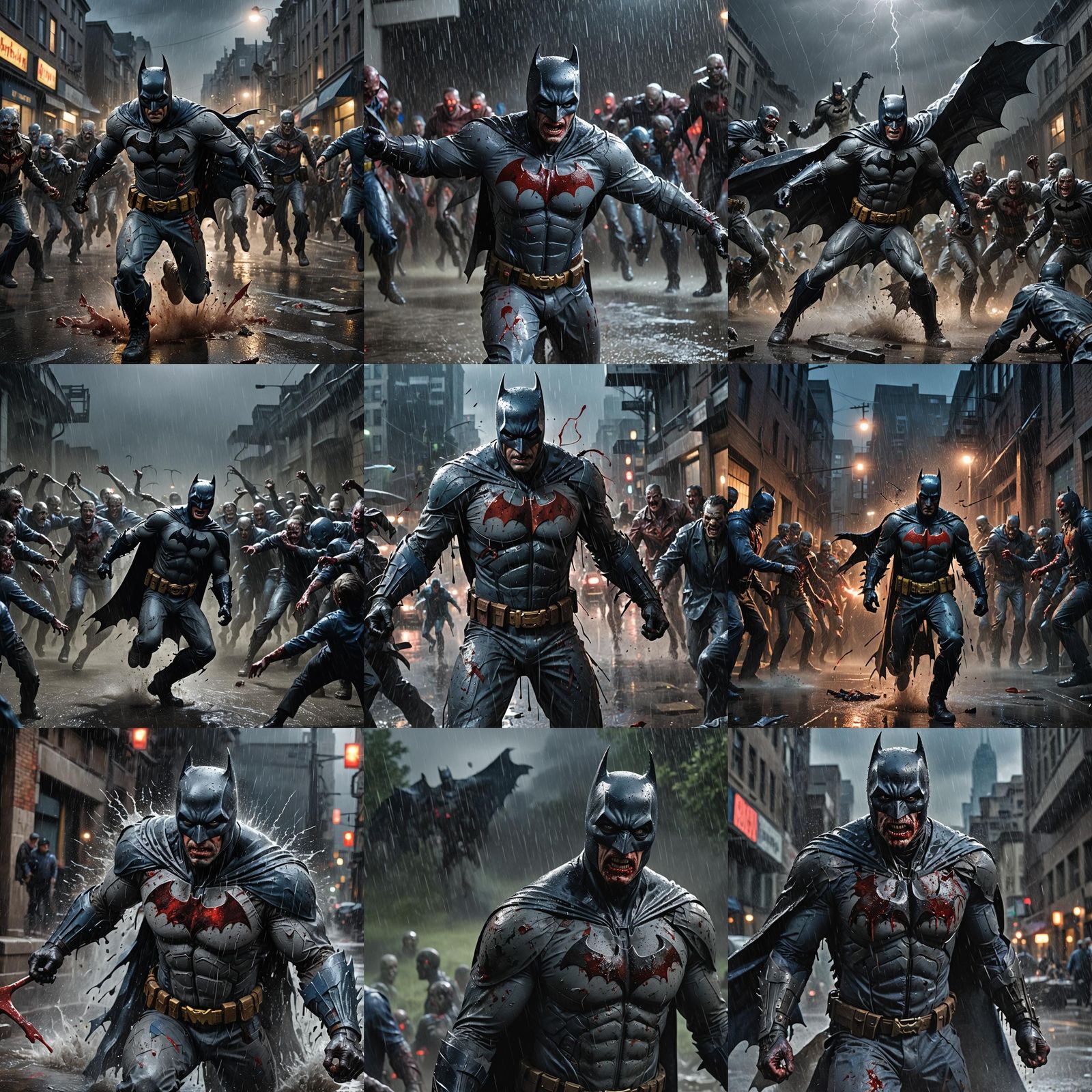 Batman Battles Zombie Horde in Realistic Detail