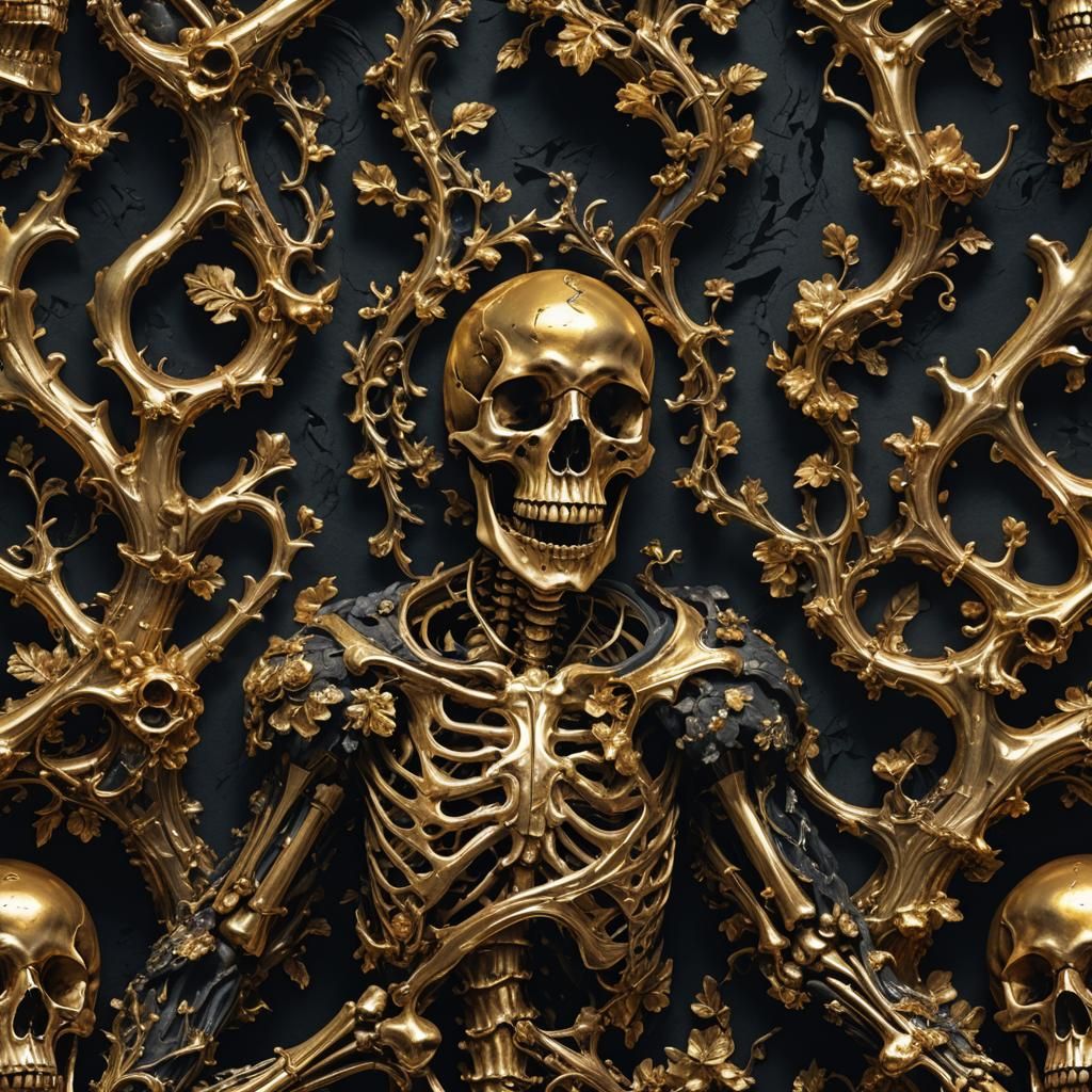 Golden Bones: Ornate Baroque Fantasy Art