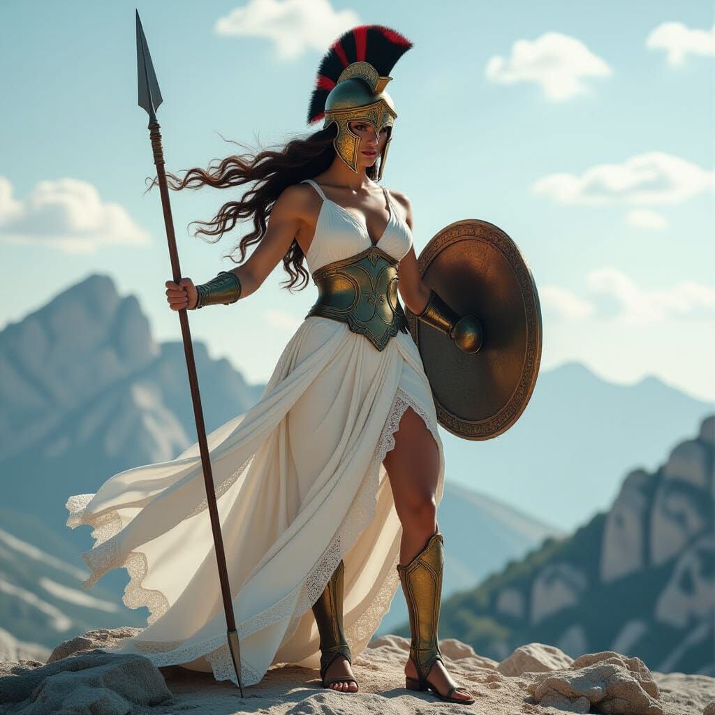 Athena, Goddess of Wisdom, in Cinematic Style