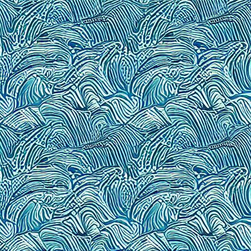 Misty Mountain Landscape with Abstract Fractal Design