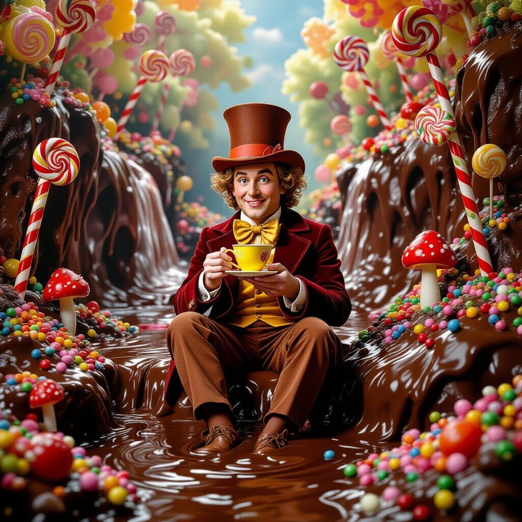 Willie Wonka in Whimsical Candy Wonderland