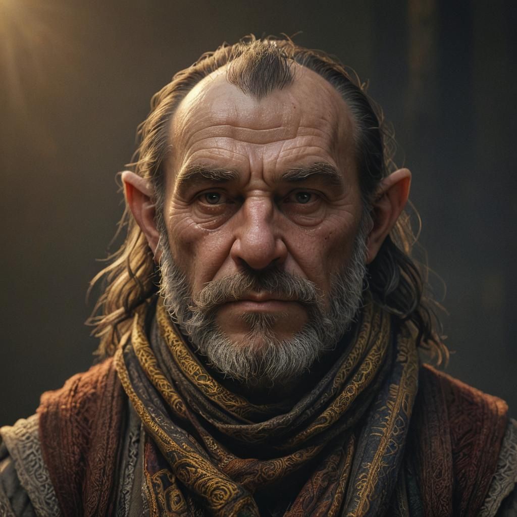 Gruff Dwarf Evoker Portrait in Golden Hour Lighting