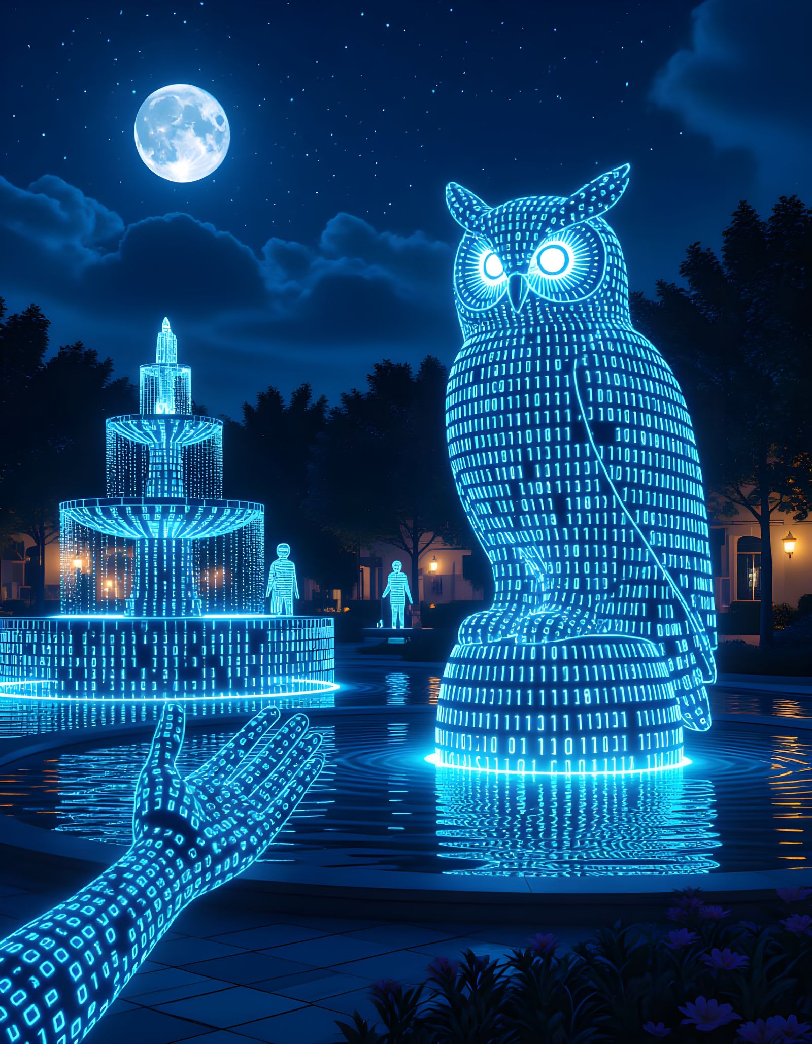 Surreal Digital World of Code and Liquid Light Fountains