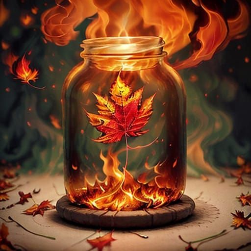 Ethereal Autumn Wonderland in a Glass Bottle