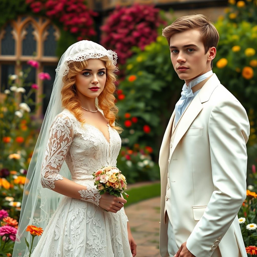 Edwardian Aristocrat Wedding in Pre-Raphaelite Style