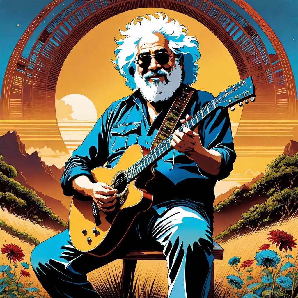 Guitarist Portrait in Sunny Outdoor Setting