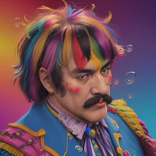 Hyperrealistic Portrait with Colorful Splash Art Background