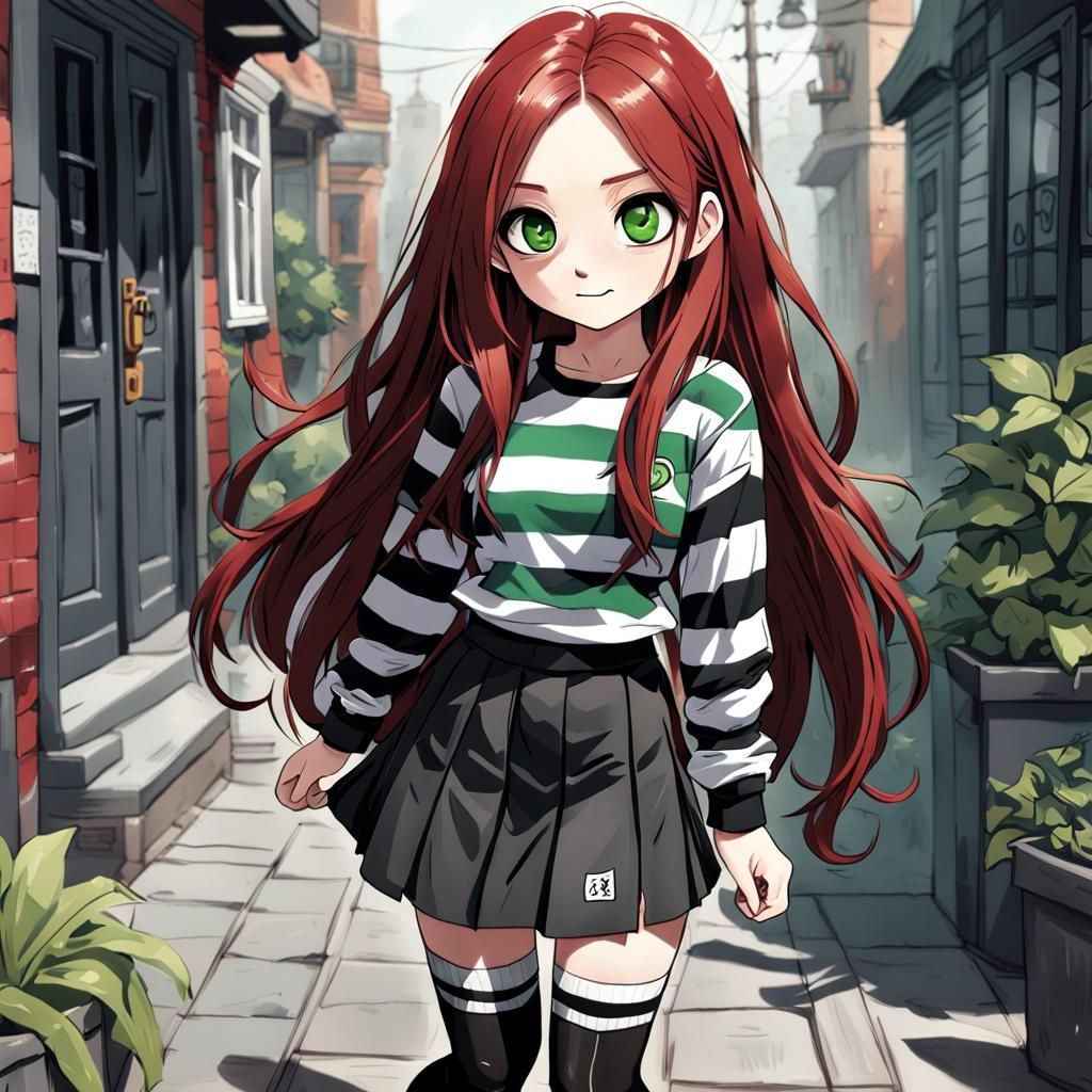 Red-Haired Girl in Style of Ross Draws