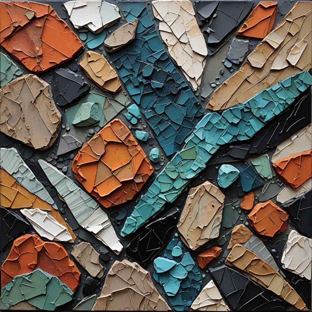 collage impasto mixed media geology